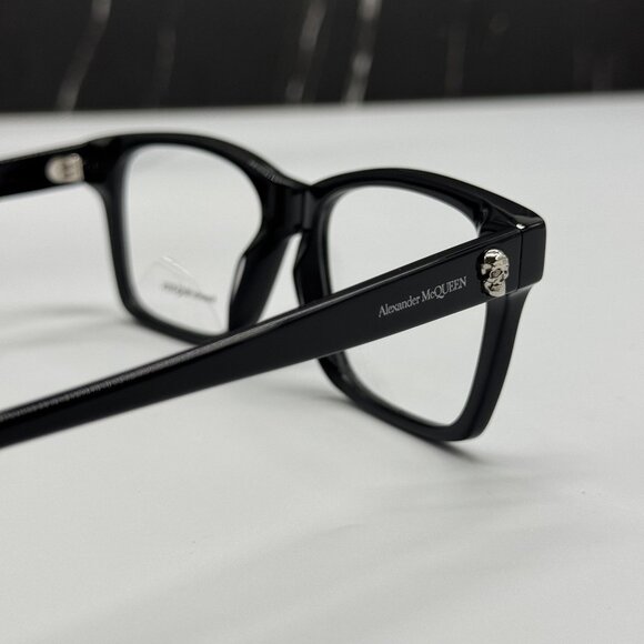 BRAND NEW ALEXANDER MCQUEEN EYEGLASSES, WOMEN BLACK EYEWEAR AM0283O 001 - Picture 6 of 9
